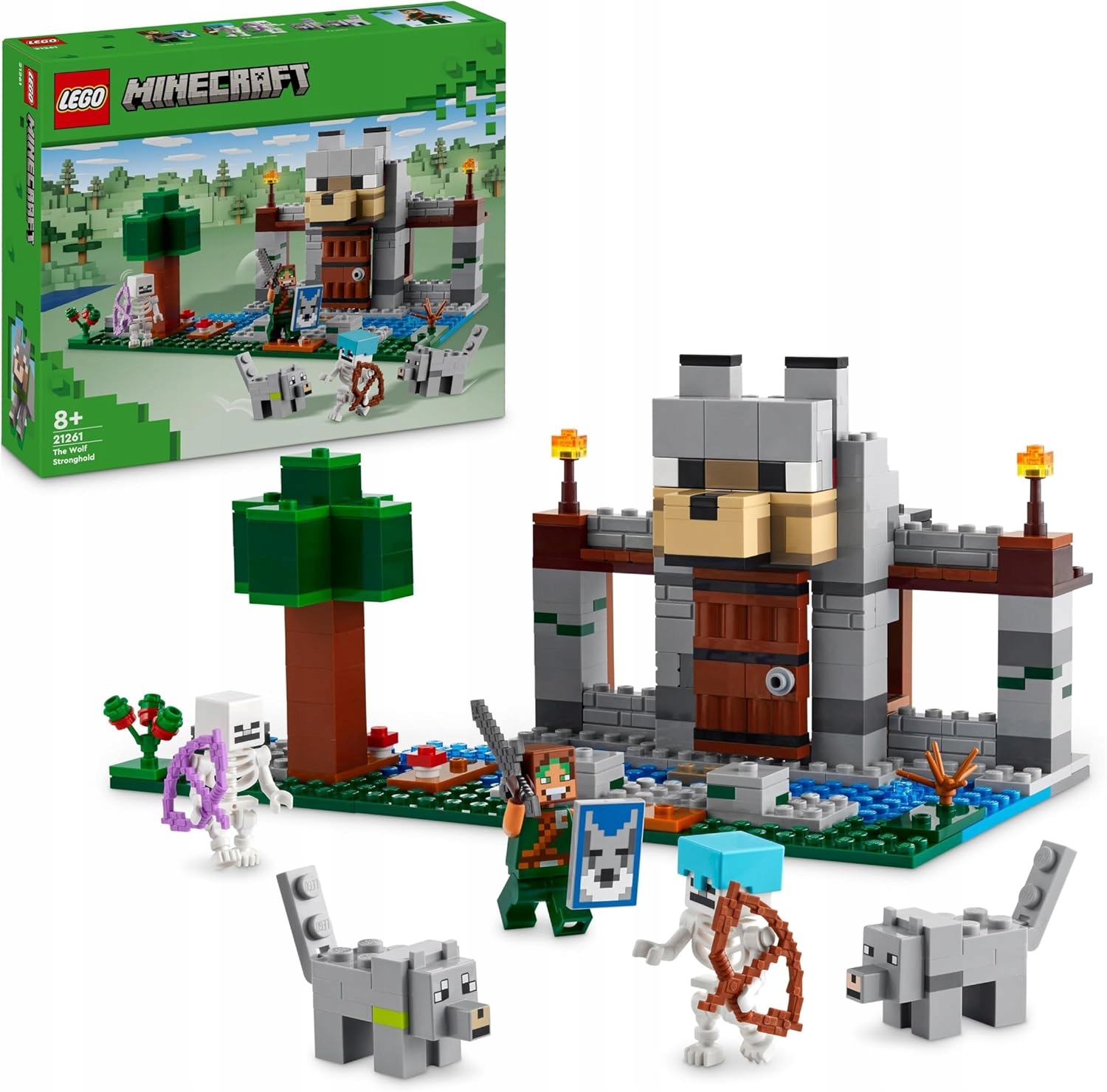Lego Minecraft Vlčí pevnost, Kreativní Hračka pro děti k sestavení