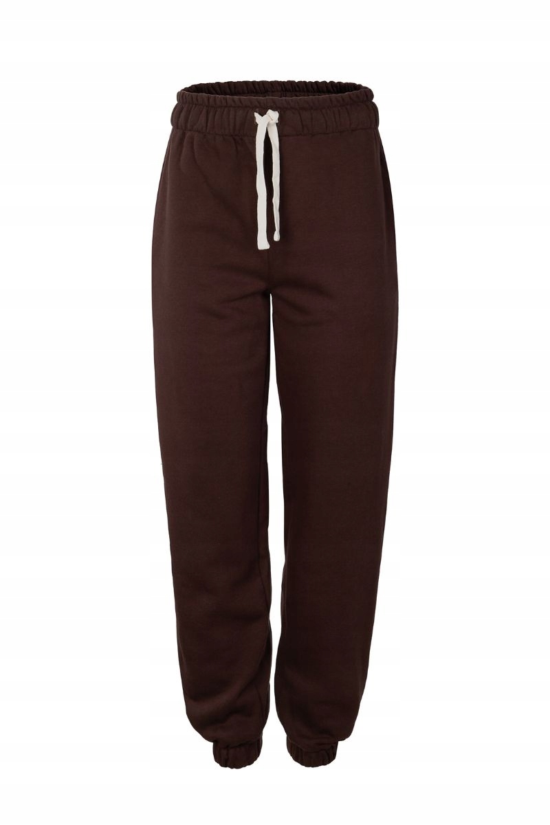 Ander Dámské teplákové kalhoty s volnými zúženými nohavicemi Rubi Brown M