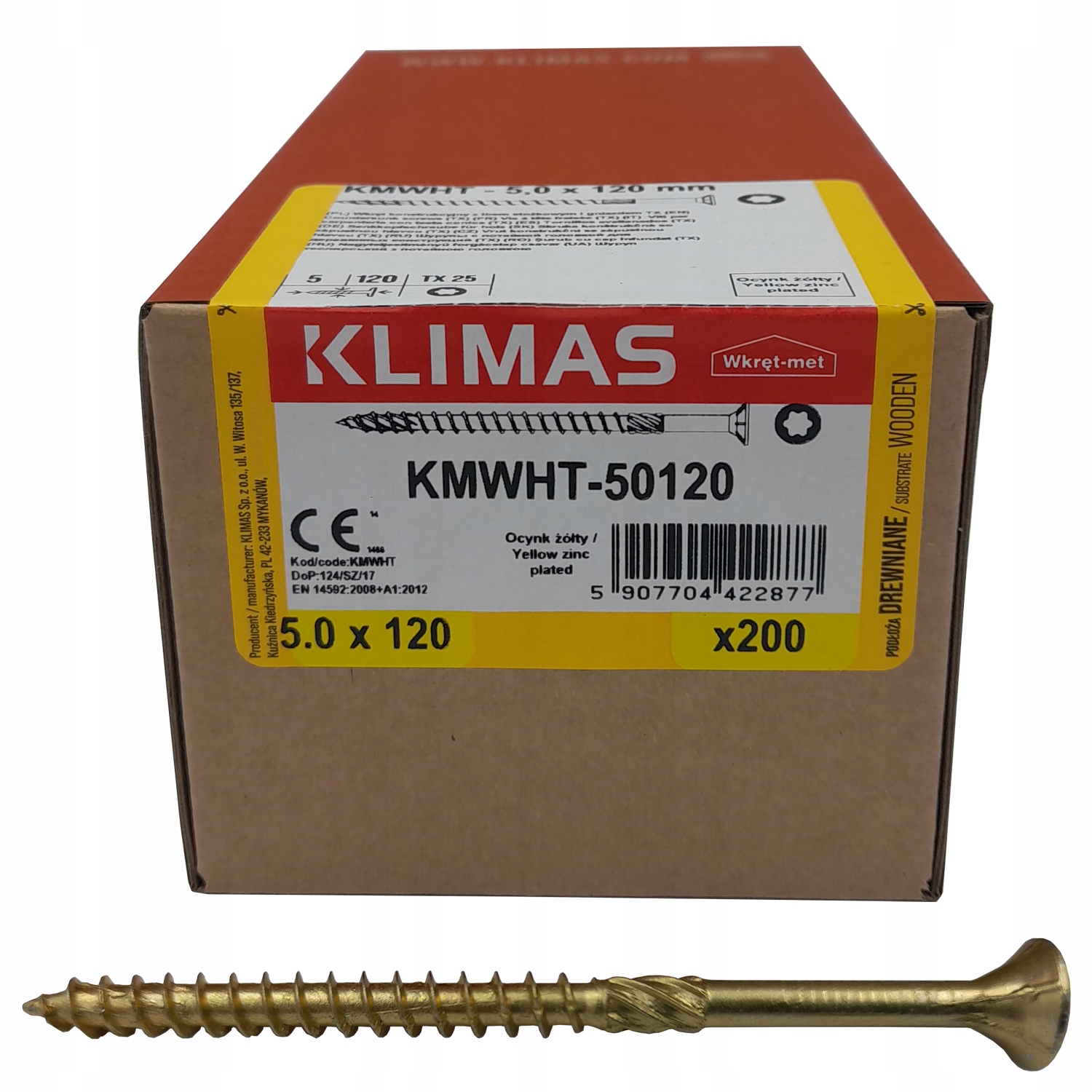 

Wkręty ciesielskie łeb stożkowy 5x120 Torx 200 szt