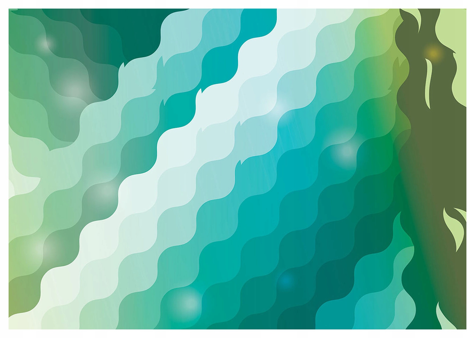 Fototapeta Zeleno-tyrkysové vlny abstrakce vinylová 254x184 lepidlo