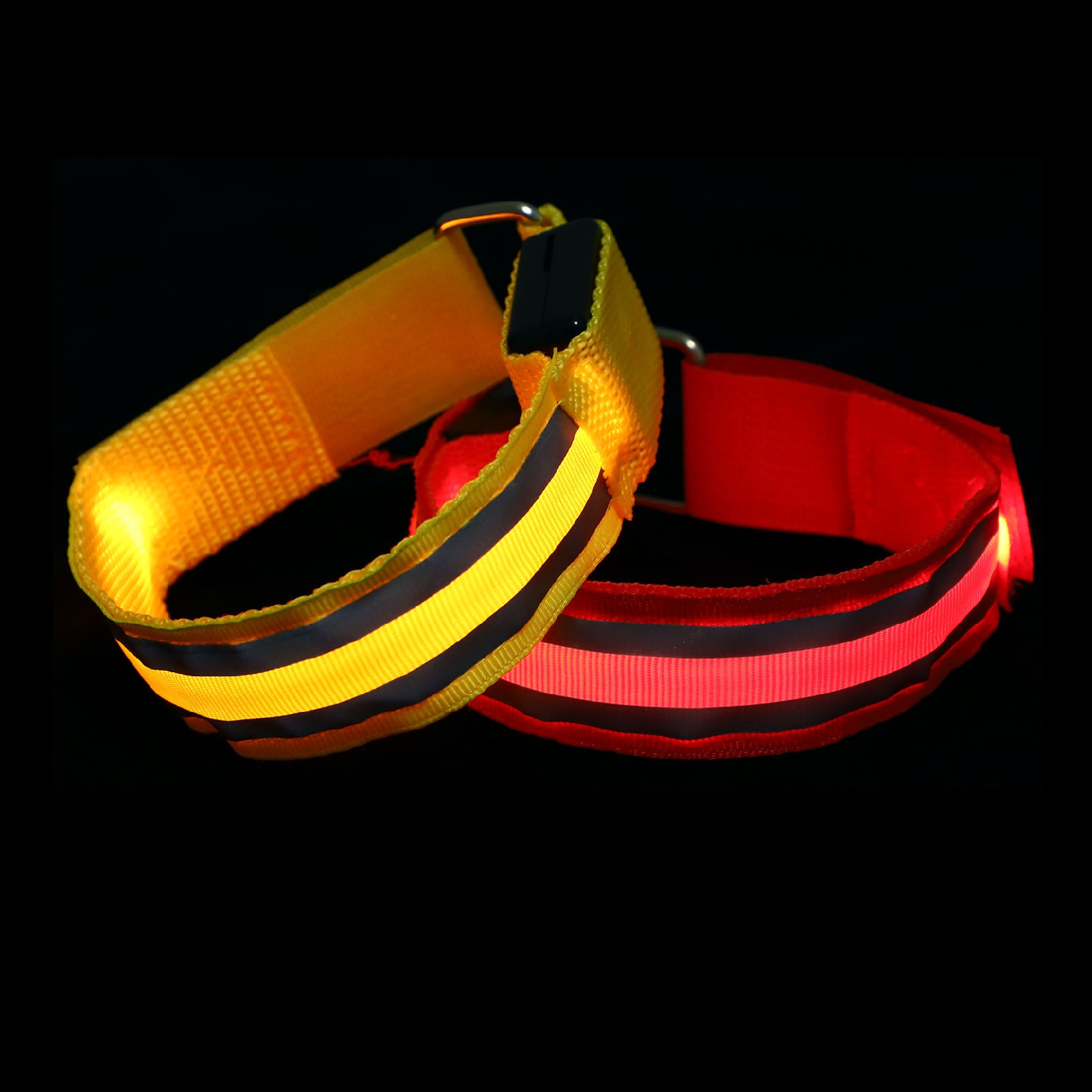 FLUORESCENCYJNA OPASKA NA RAMIĘ DO NOCNYCH OPASEK DO BIEGANIA 2 SZT