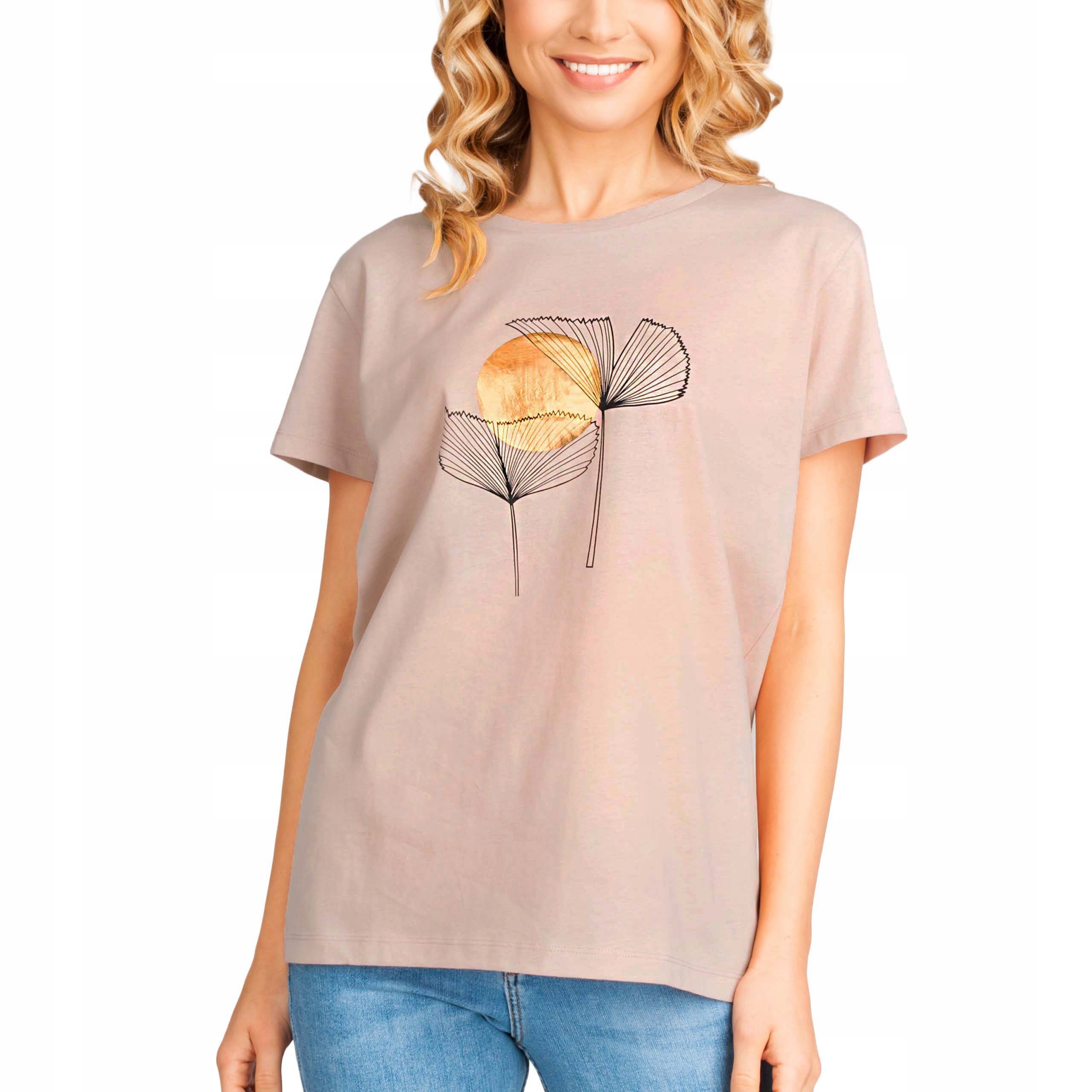 

T-shirt damski Koszulka Krótki Rękaw Kwiat L