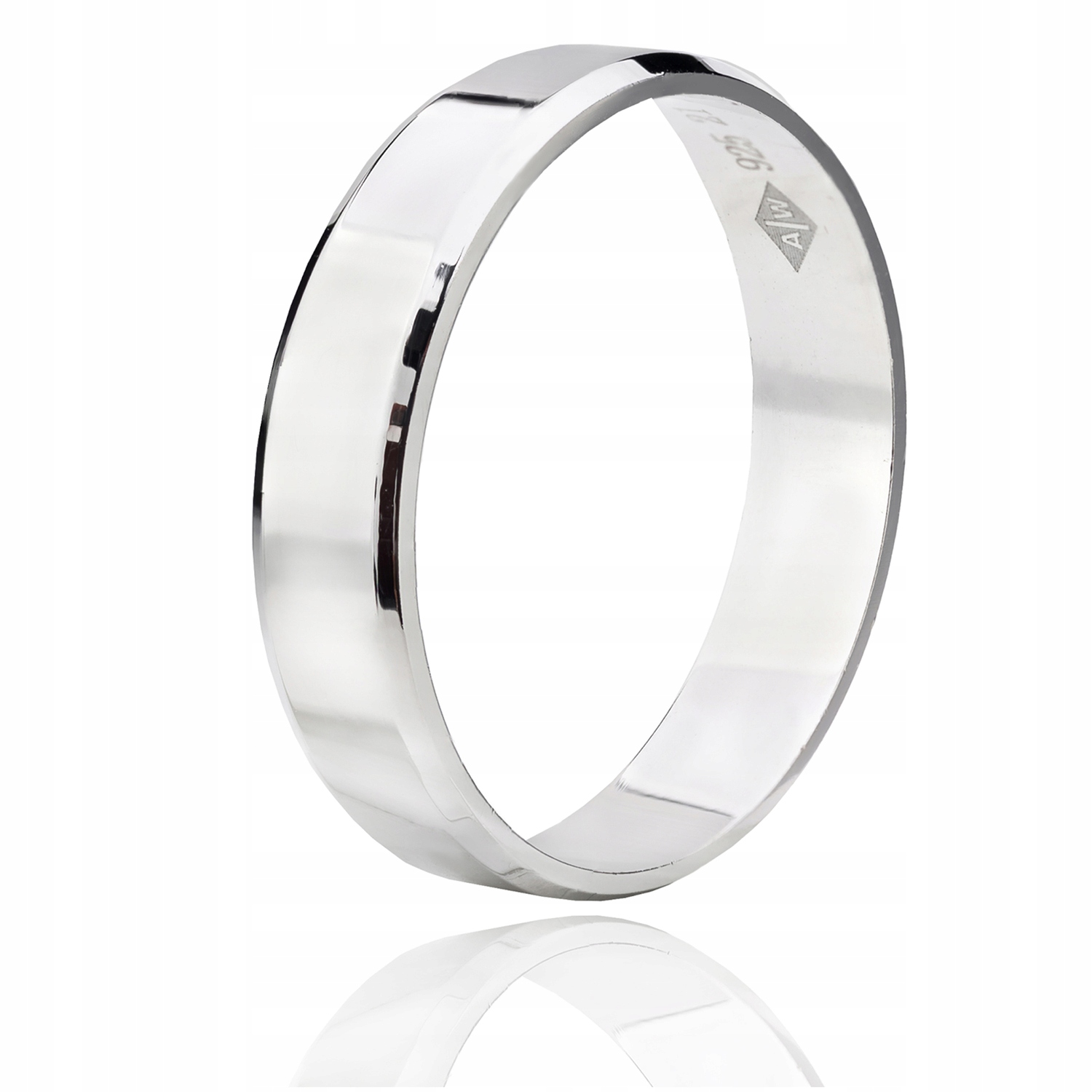 Srebrna Obrączka Rodowana Damska Męska Faseta 29