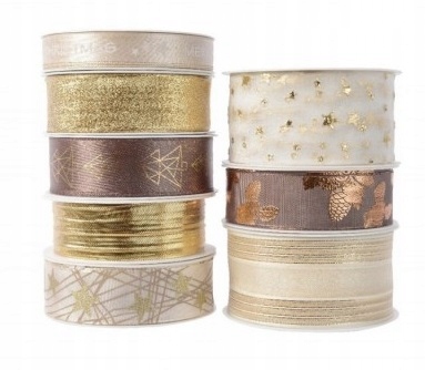 

Wstążka Świąteczna Dekoracyjna Ozdobna MIX Wzorów