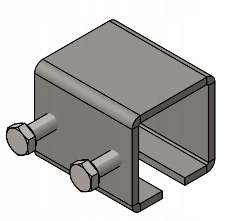 Łącznik profila 40x40 z 2 śrubami szyna ceownik Kod producenta LP-40/4