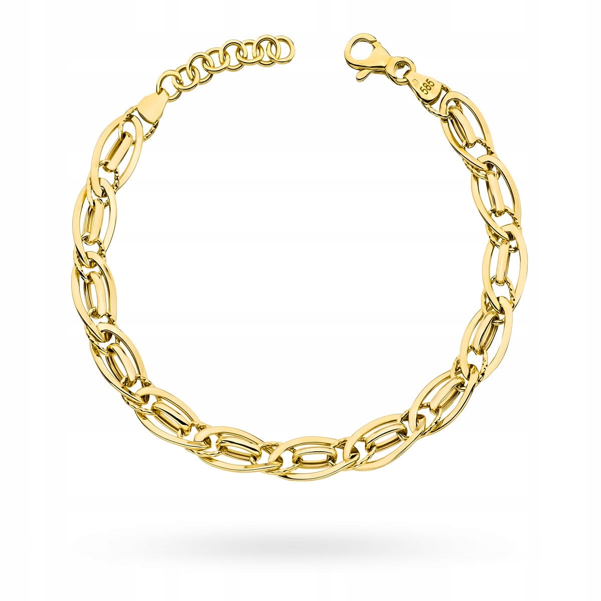 Zlatý náramek 585 Velké články s diamantováním 5.91g Oválný dárek