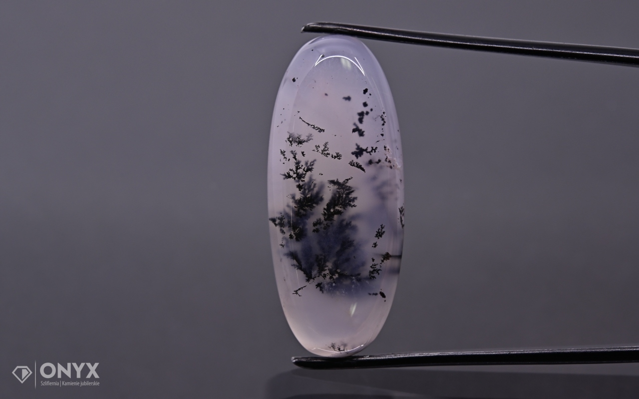 Dendritový achát z Turecka kabošon ovál 34,5x15 mm