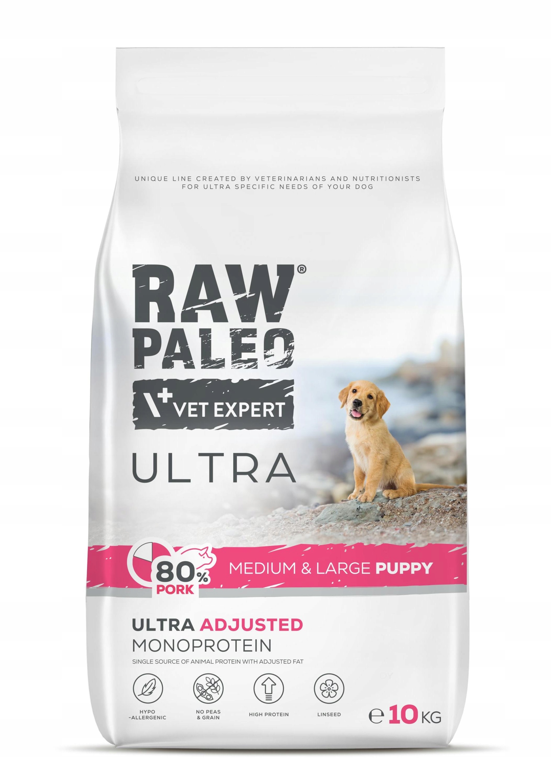 VetExpert Raw Paleo Ultra Pork M/L Puppy 10kg