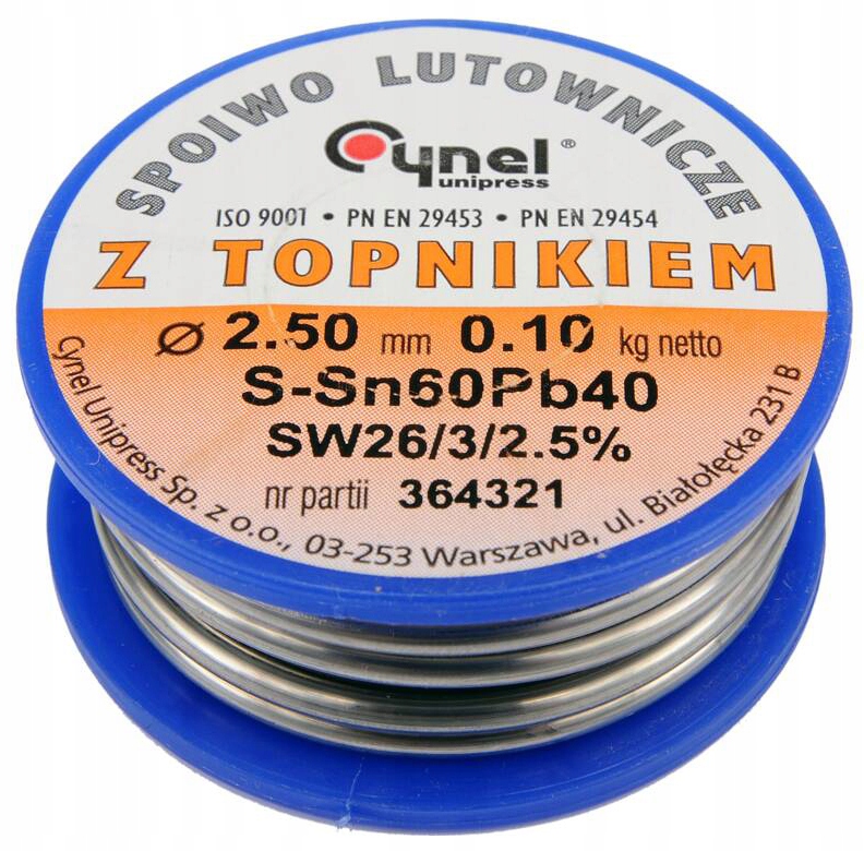 76822/YAT Spoiwo Lutownicze 2.5MM 100G SN60PB40 Yato