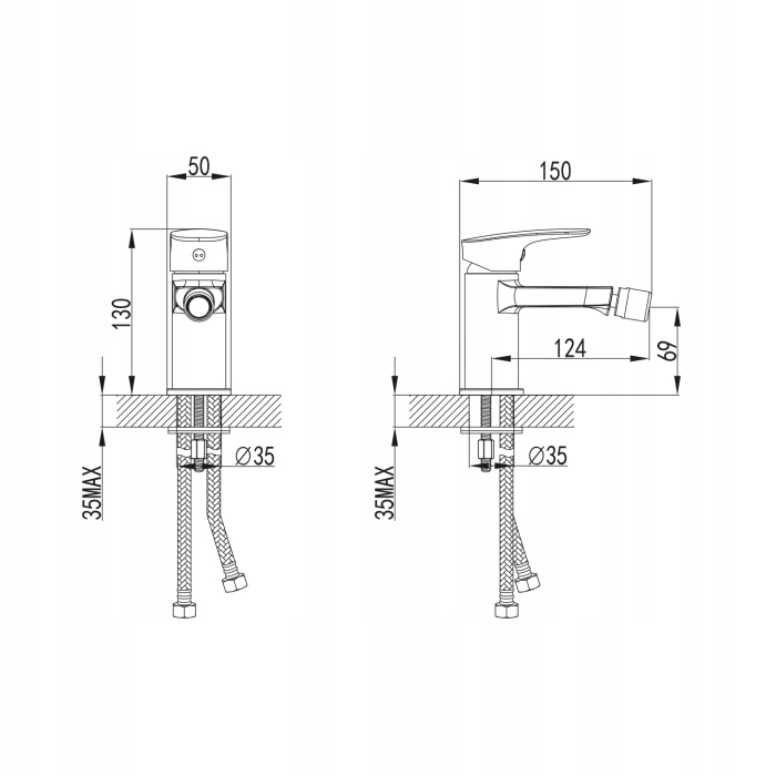 Sapho TIMEA bateria bidetowa chrom JV003 Kolor chrom