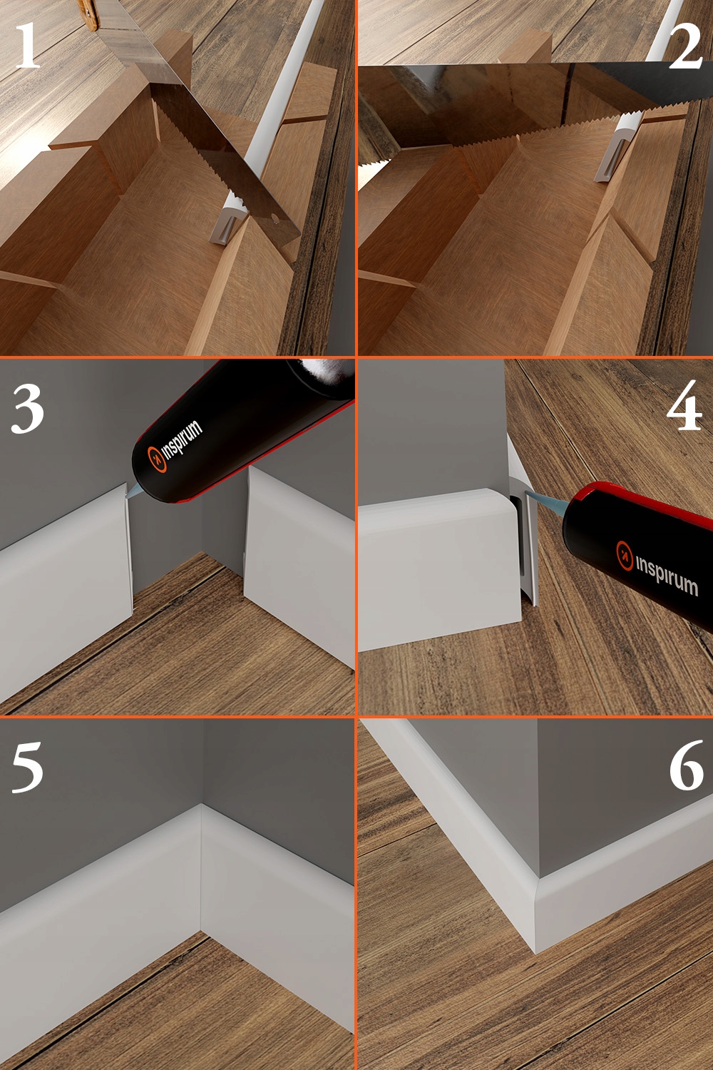 Listwa Przypodłogowa biała LCL-01 7,5cm Poliuretan Kolor biały