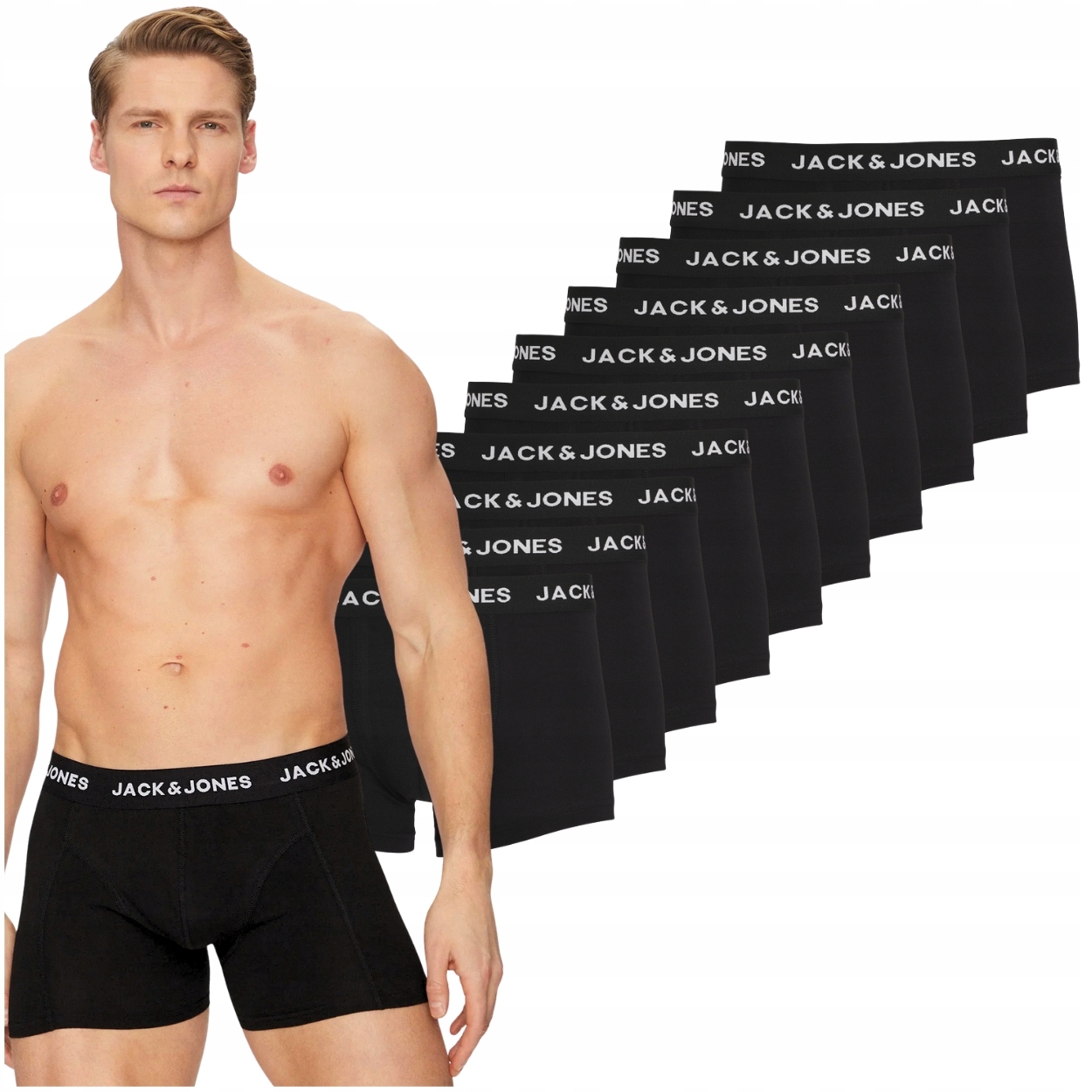 Jack&Jones elastyczne bawełniane miękkie bokserki męskie majtki 10 sztuk XL