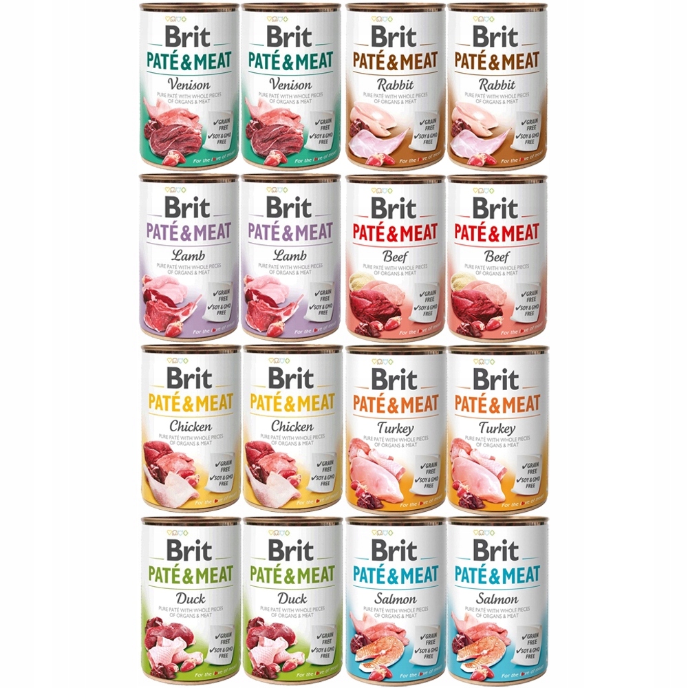 Levně Krmivo Brit Paté & Meat MIX 8 Příchutí 16x400 g