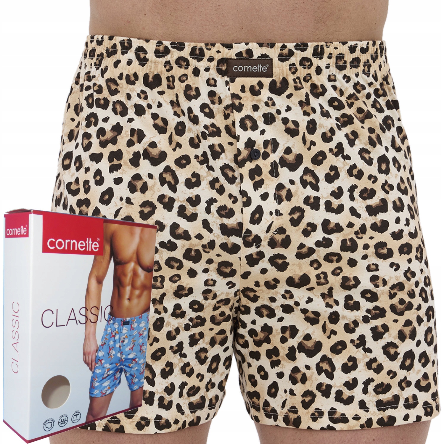 CORNETTE bokserki CLASSIC luźne 001/181 beż panterka XL