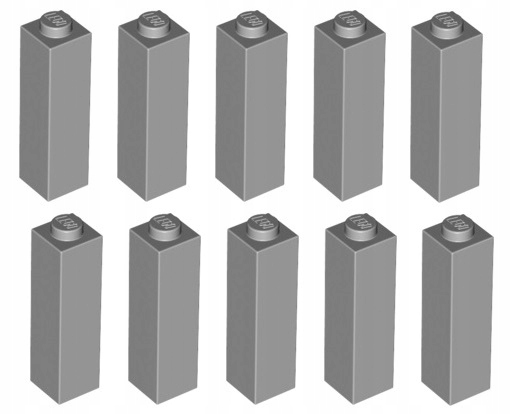 

Lego cegła słupek 1x1x3 j.szary 10 szt. 14716 Nowy