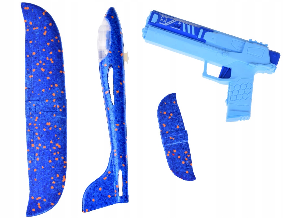 PIANKOWY SAMOLOT ZE ŚWIATŁEM WYSTRZELIWANY Z PISTOLETU LED Wiek dziecka 2 lata +