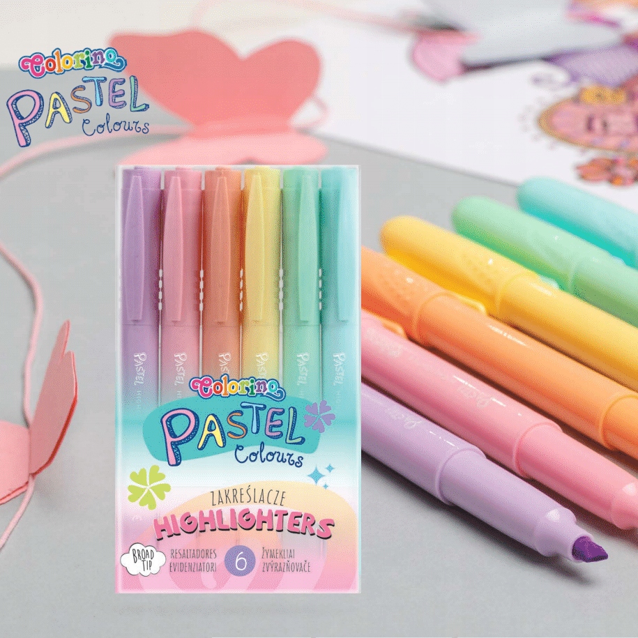 ZAKREŚLACZE DO ROBIENIA NOTATEK PASTELOWE PISAKI Płeć chłopcy dziewczynki