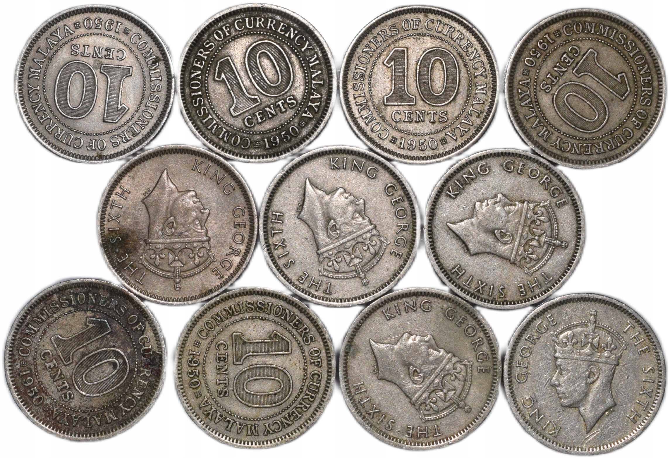 Malaje 10 centów 1950