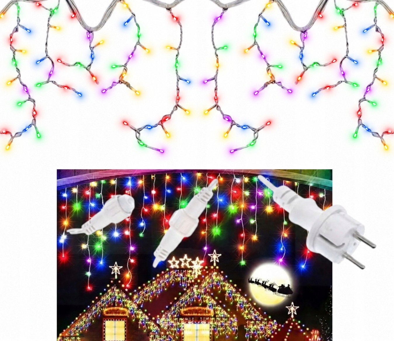 Led světla 500 Multicolor 20 m Venkovní odolná vůči atmosférickým podmínkám