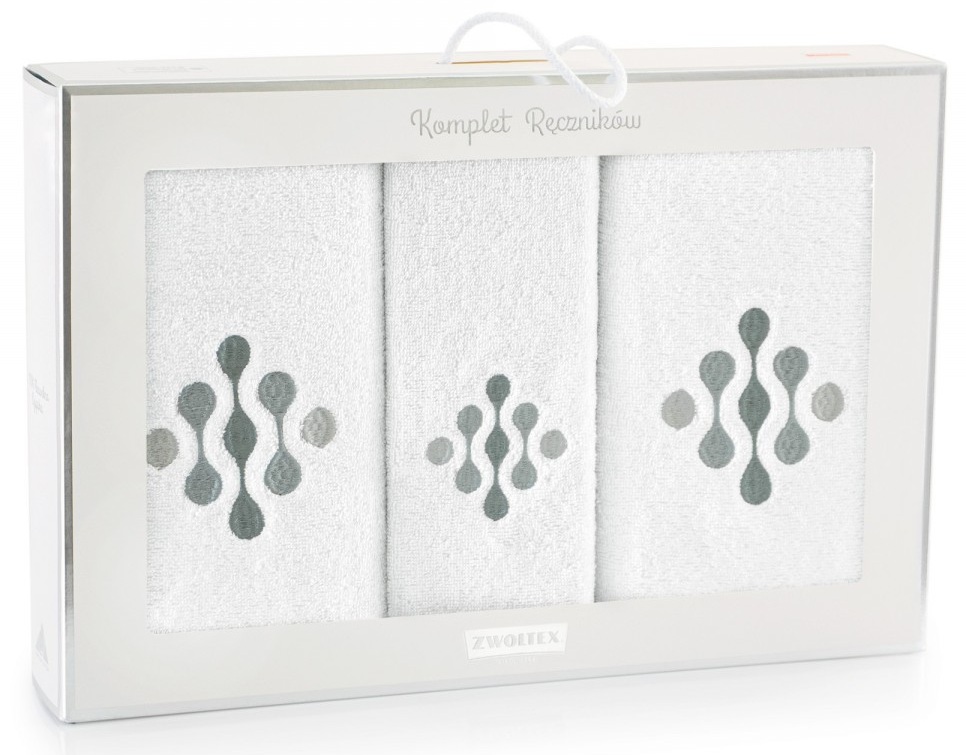 Zwoltex komplet ręczników Krople biały 30x50 50x90 70x130