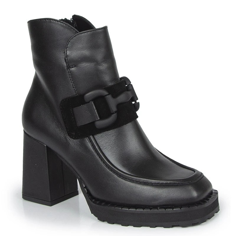 Simen 6414A Kožené Lícové Kotníkové Boty Černé 37