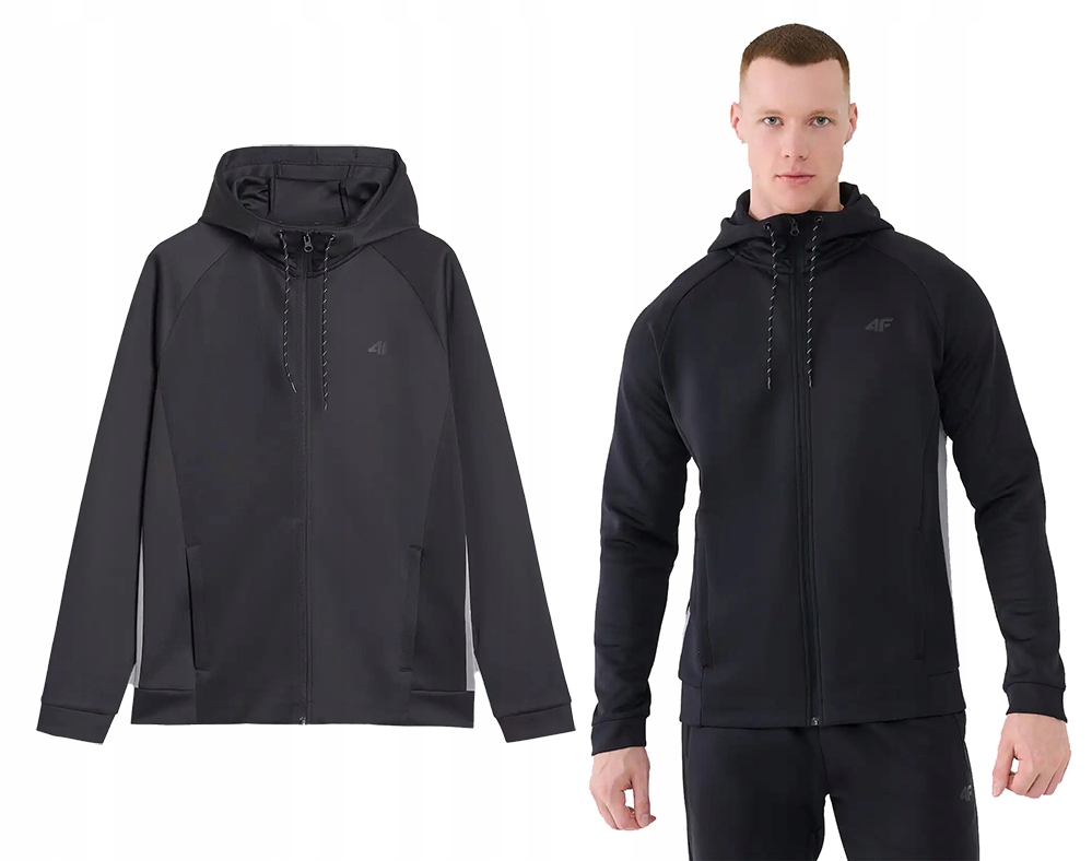 Sportovní mikina 4F pánská s rychleschnoucím zipem M513 černá L