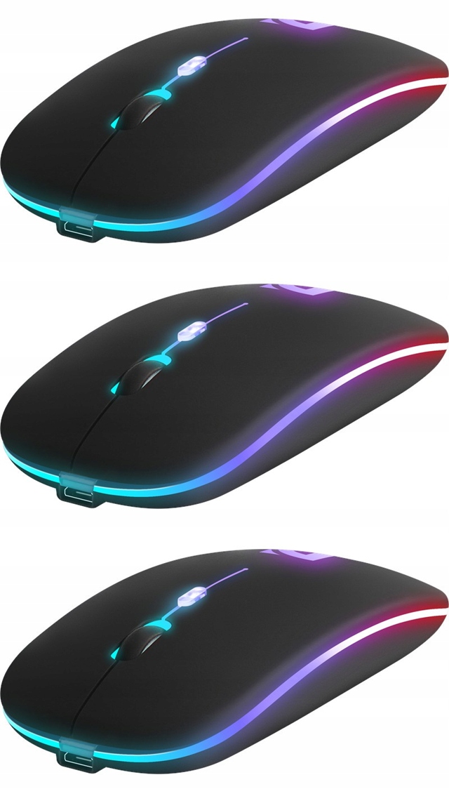 Mysz Myszka Bezprzewodowa Płaska Cicha Bluetooth Akumulatorowa x 3 Sztuki