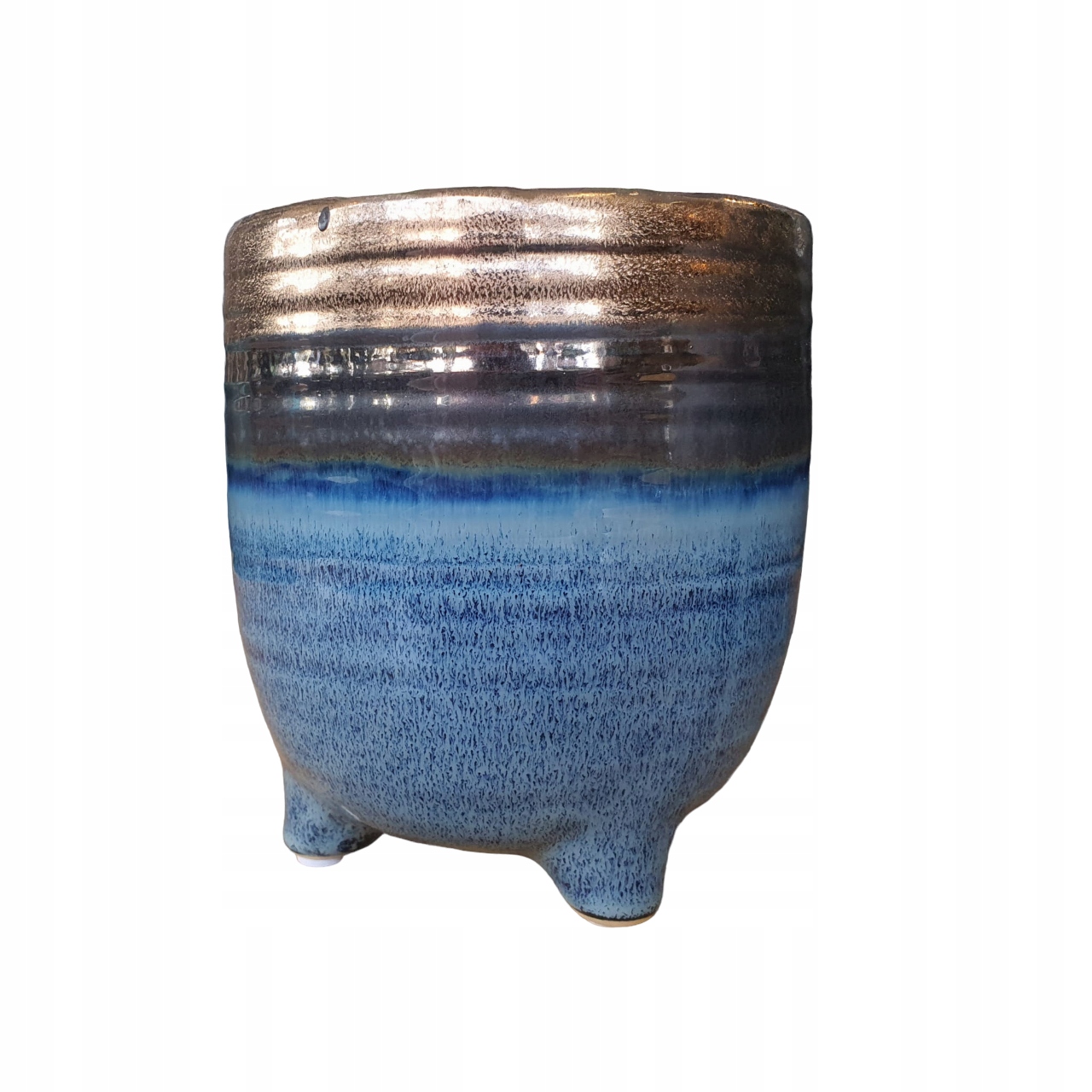 Osłonka ceramiczna wielobarwna 13x14cm doniczka