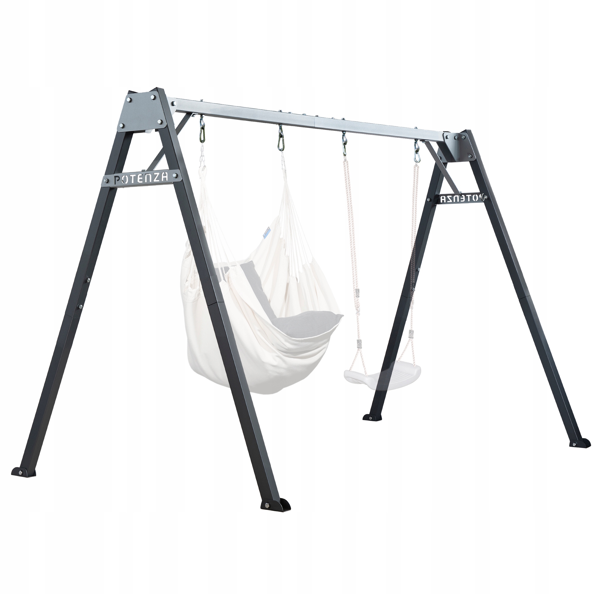 Huśtawka ogrodowa podwójna dla dzieci Ocynkowana stalowa Potenza