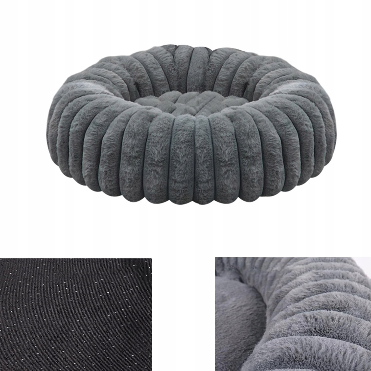 Levně Pelíšek Kotec Psa Kočky Šedá Měkká Plyšová Chlupatá Polštář Potah