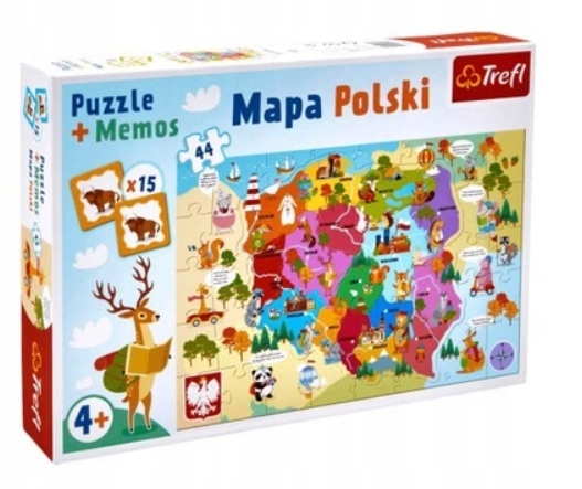 

Puzzle + Memos Trefl Mapa Polski 44 elementy