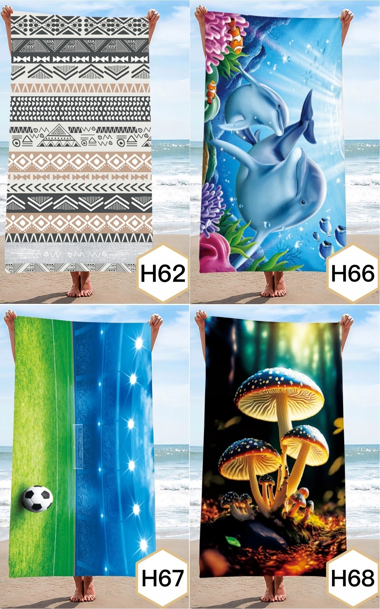 RĘCZNIK PLAŻOWY DUŻY KĄPIELOWY SUMMER RĘCZNIKI XXL Średnica/szerokość 100 cm