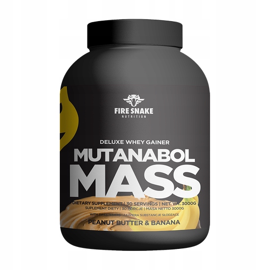 FireSnake Mutanabol Mass Gainer 3000 g Bílkoviny Wpi Arašídový krém – banán