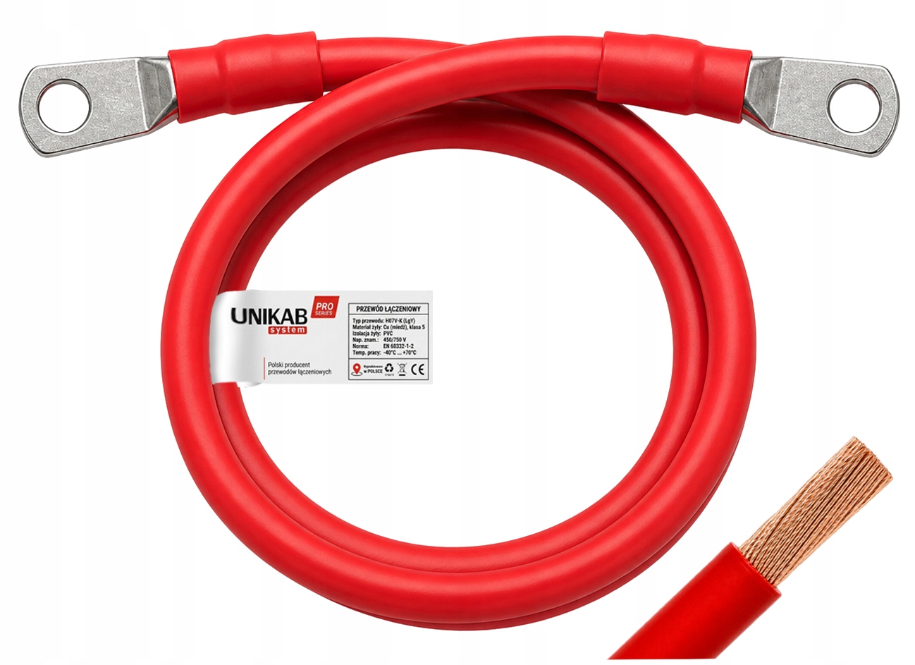 Kabel Mostek 35 mm2 M8-M8 200 cm pro propojení akumulátorů typu OFFgrid