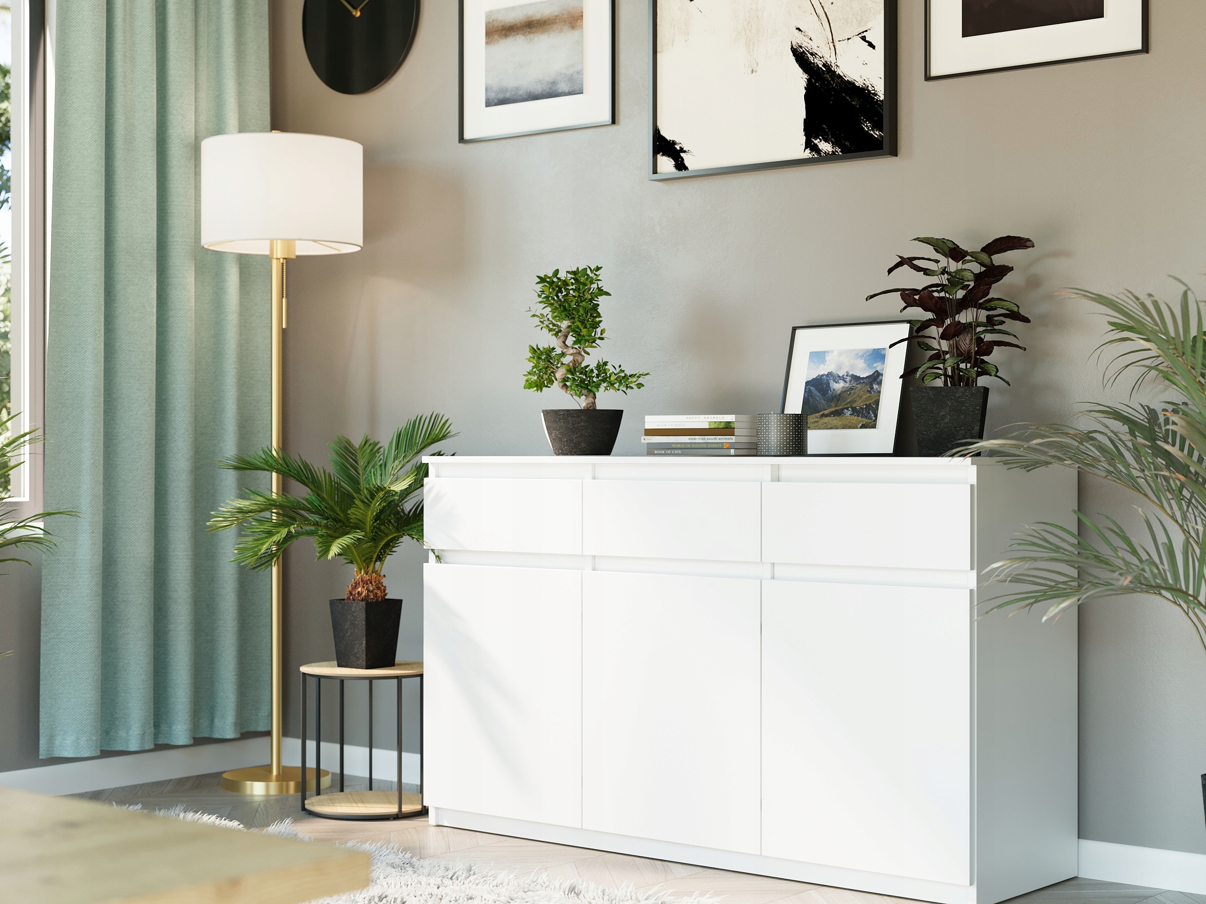 KOMODA 98CM SZAFKA 3 SZUFLADY BIAŁA S3