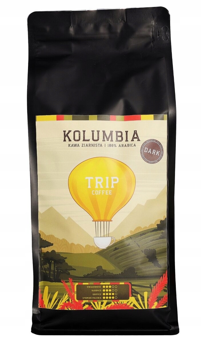 Levně Káva zrnková Trip Coffee Kolumbie Dark 1 kg 100% Arabika
