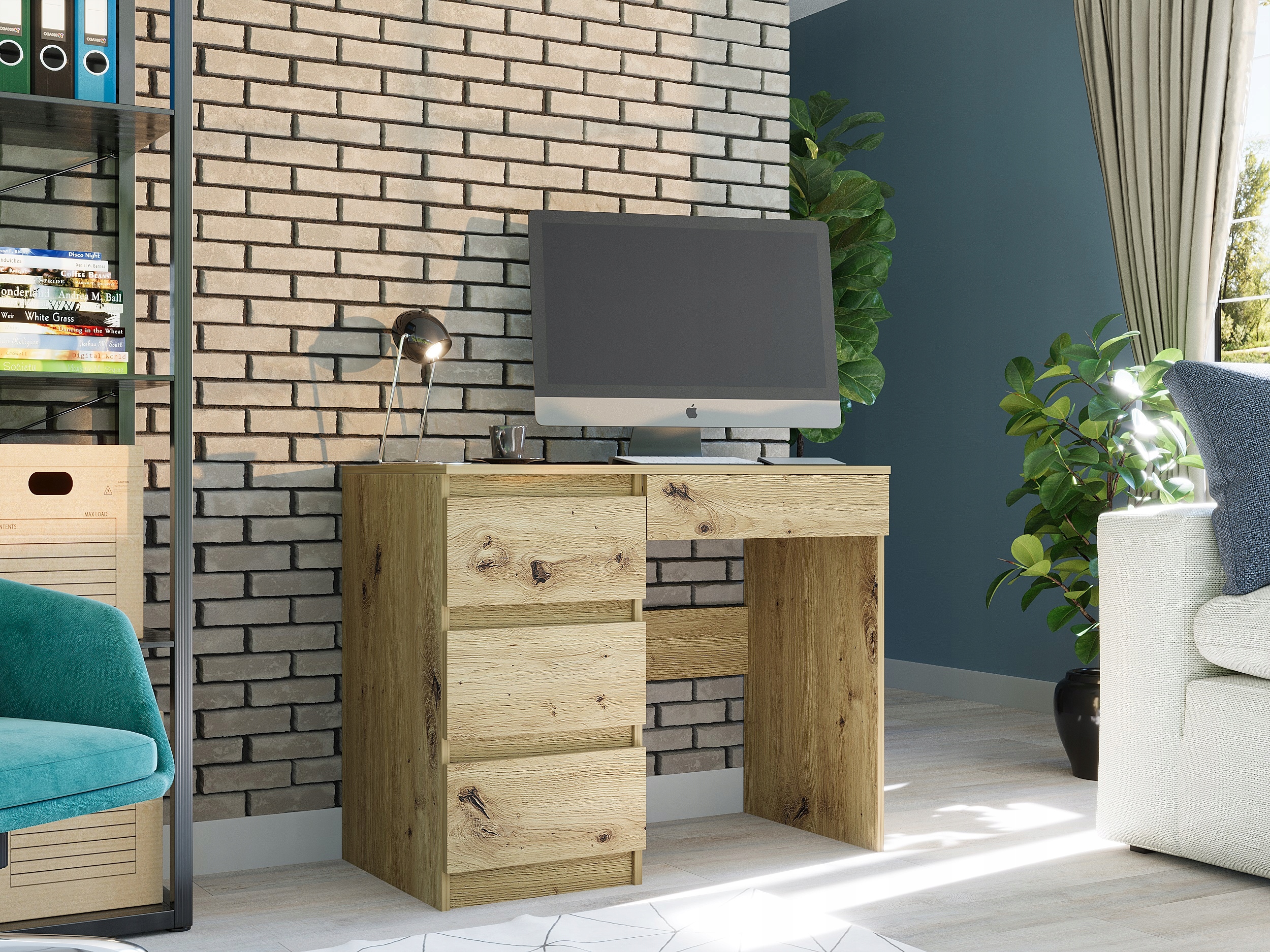 Meble Biurko komputerowe stolik 96cm artisan N34L lewe