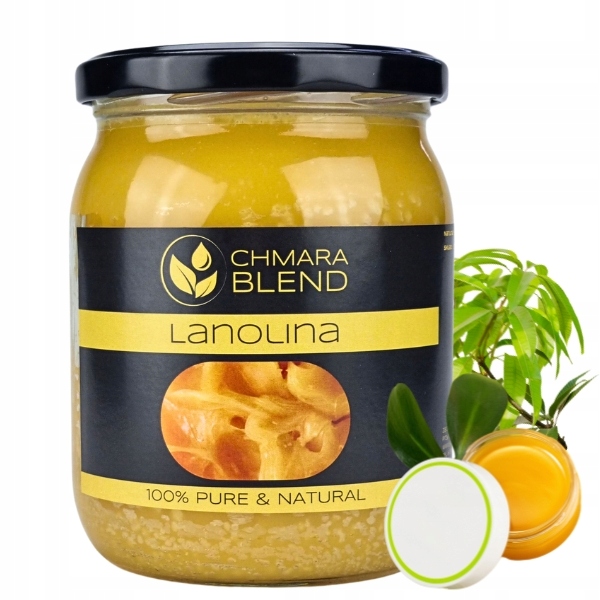 Lanolina Bezwodna 450g do Maści i Balsamów Szklany Słoik