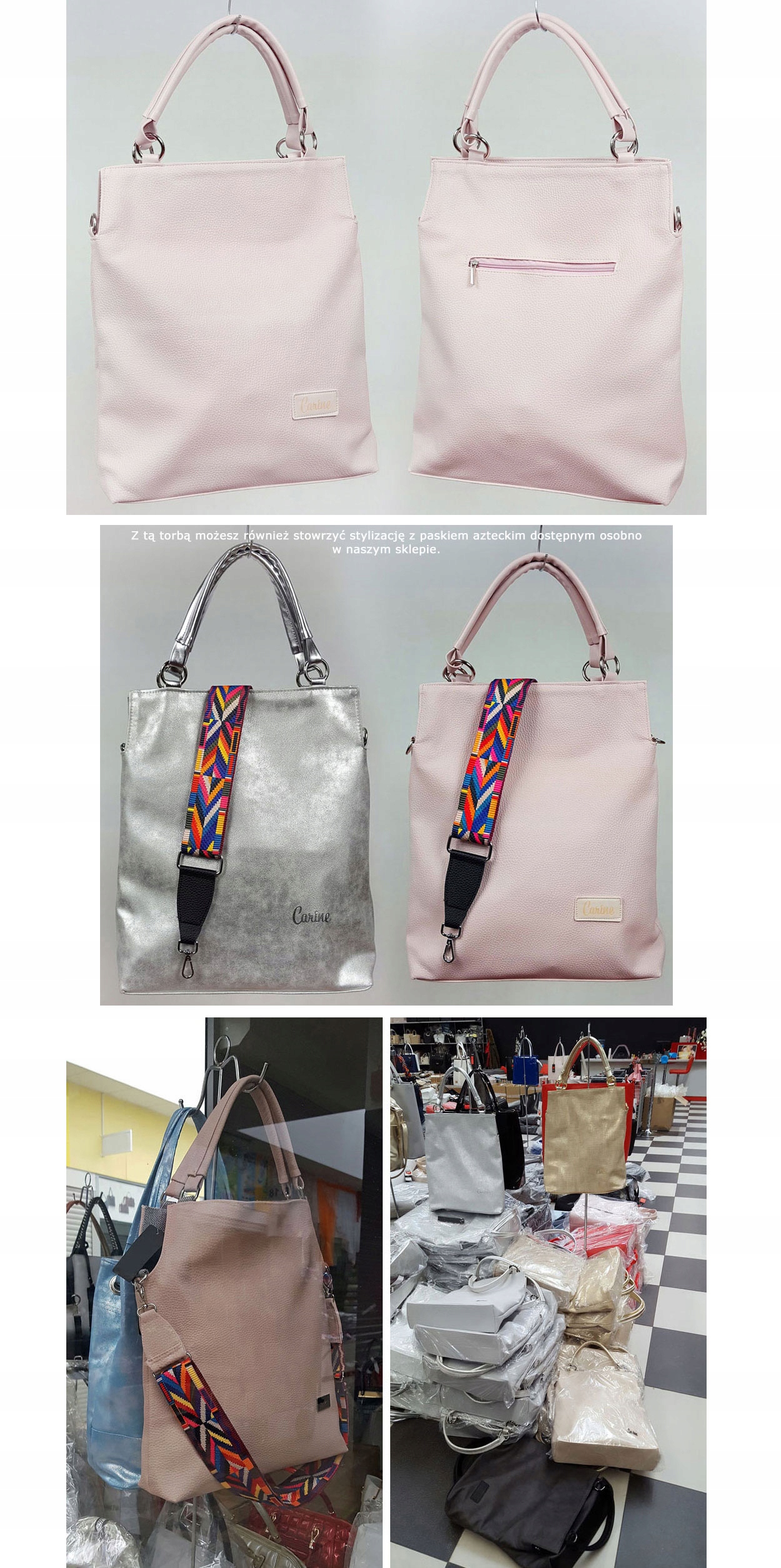 TOREBKA LEWANDOWSKA TORBA CARINE PASTELE I KOLORY Wysokość 41 cm