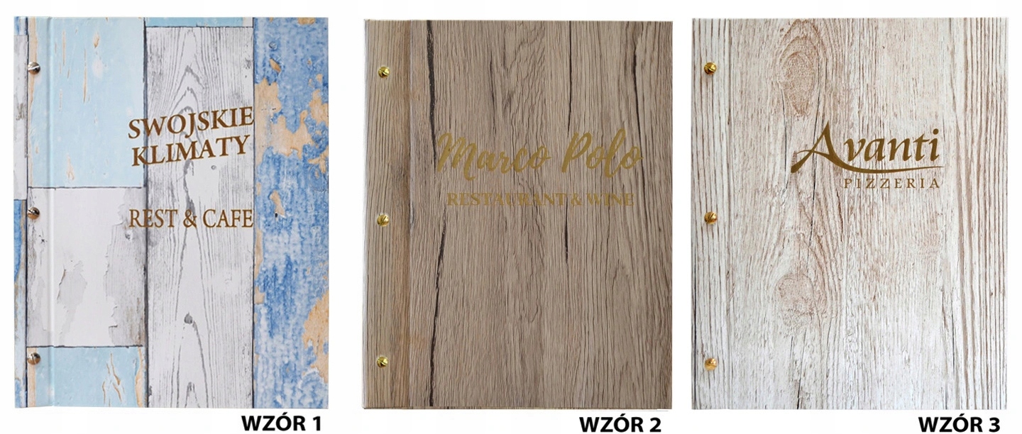 MENU JADŁOSPIS A4 KARTA DAŃ OKŁADKA GRAWER BAR Marka Feniks