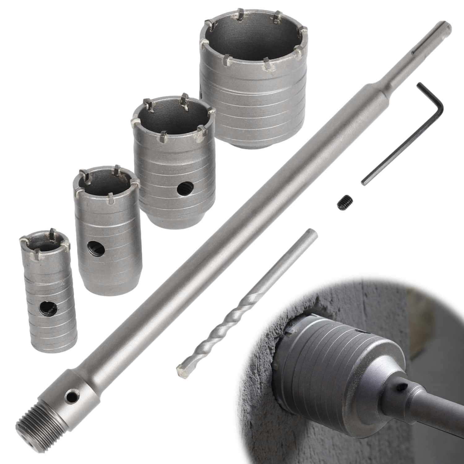 Sada 6 vrtáků do betonu awagas Průměr 30/40/50/68 mm Sds Plus