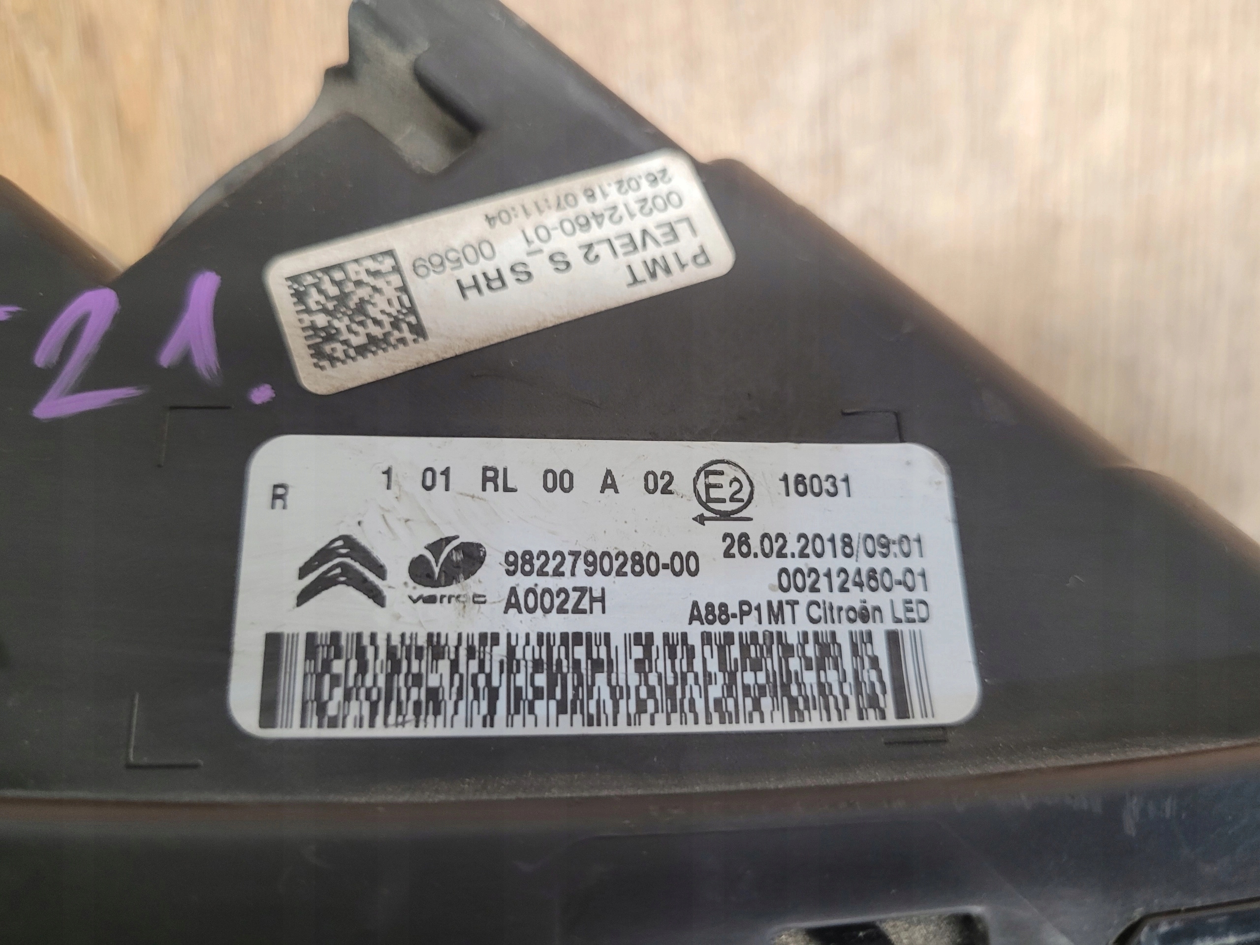 Citroen C3 Aircross Rückleuchte 9822790280AU Rearlamp - Thumbnail 9