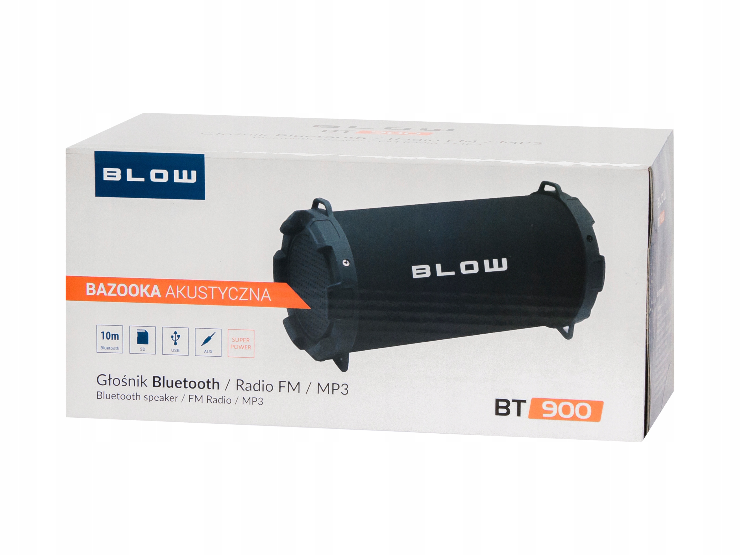 MOCNY GŁOŚNIK BLUETOOTH SD USB AUX RADIO FM PRZENOŚNY BAZOOKA WIEŻA BOOMBOX Model Bazooka BT900