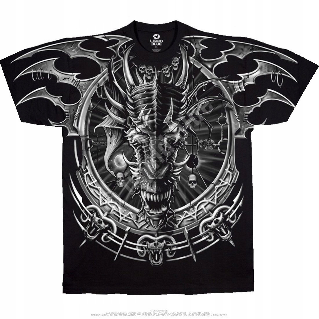 Černé tričko Dragon Catcher Liquid Blue 4XL