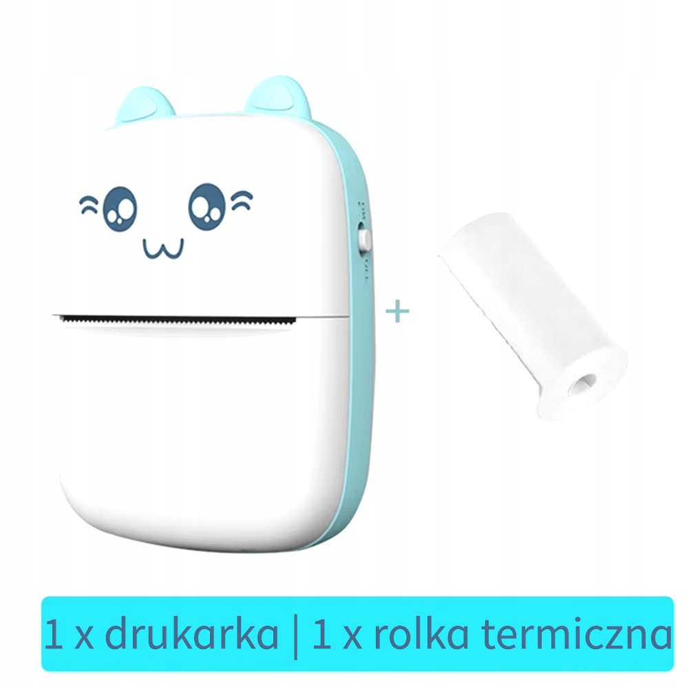 MINI DRUKARKA KOTEK DO ZDJĘĆ TERMICZNA KIESZONKOWA BEZPRZEWODOWA USB ROLKA