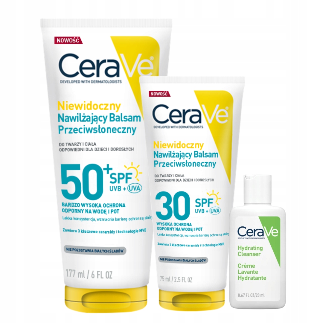 CeraVe Zestaw przeciwsłoneczny balsam SPF50+ 177ml Balsam SPF30 75ml