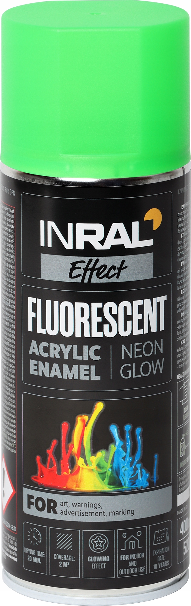 Lakier akrylowy w sprayu fluorescencyjny 400ml zielony matowy Inral