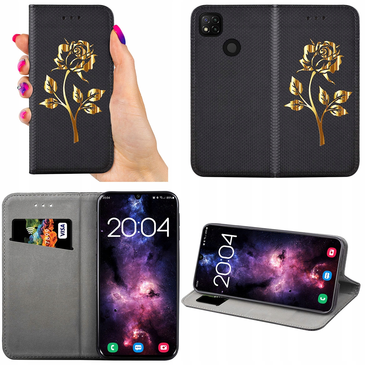 Etui MAGNET ROSE Case do Xiaomi Redmi 9C + SZKŁO Marka Promotech
