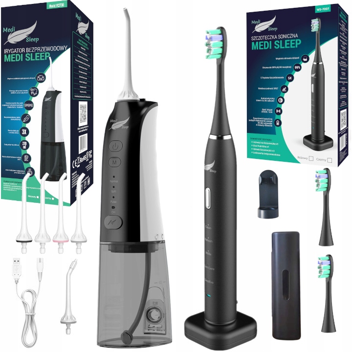 Irygator I Szczoteczka Do Zębów Bezprzewodowy Pulsacyjny Dentystyczny 4 Try