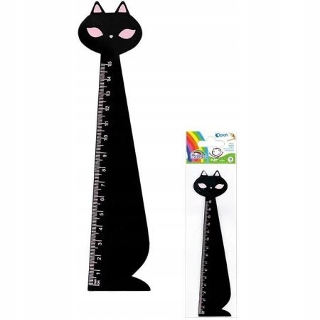 

Linijka Fiorello Drewniana 15cm Kotek Czarny